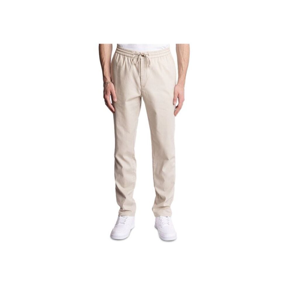 Paisley & Gray Mens Chester Drawstring Linen Straight Leg Relaxed Lounge Casu...
